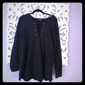 Torrid lace up sweatshirt